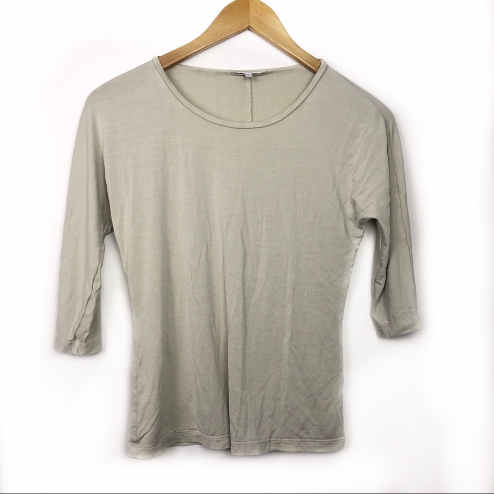 MaxMara Women’s Scoop Neck 3/4 Sleeve Jersey Tee